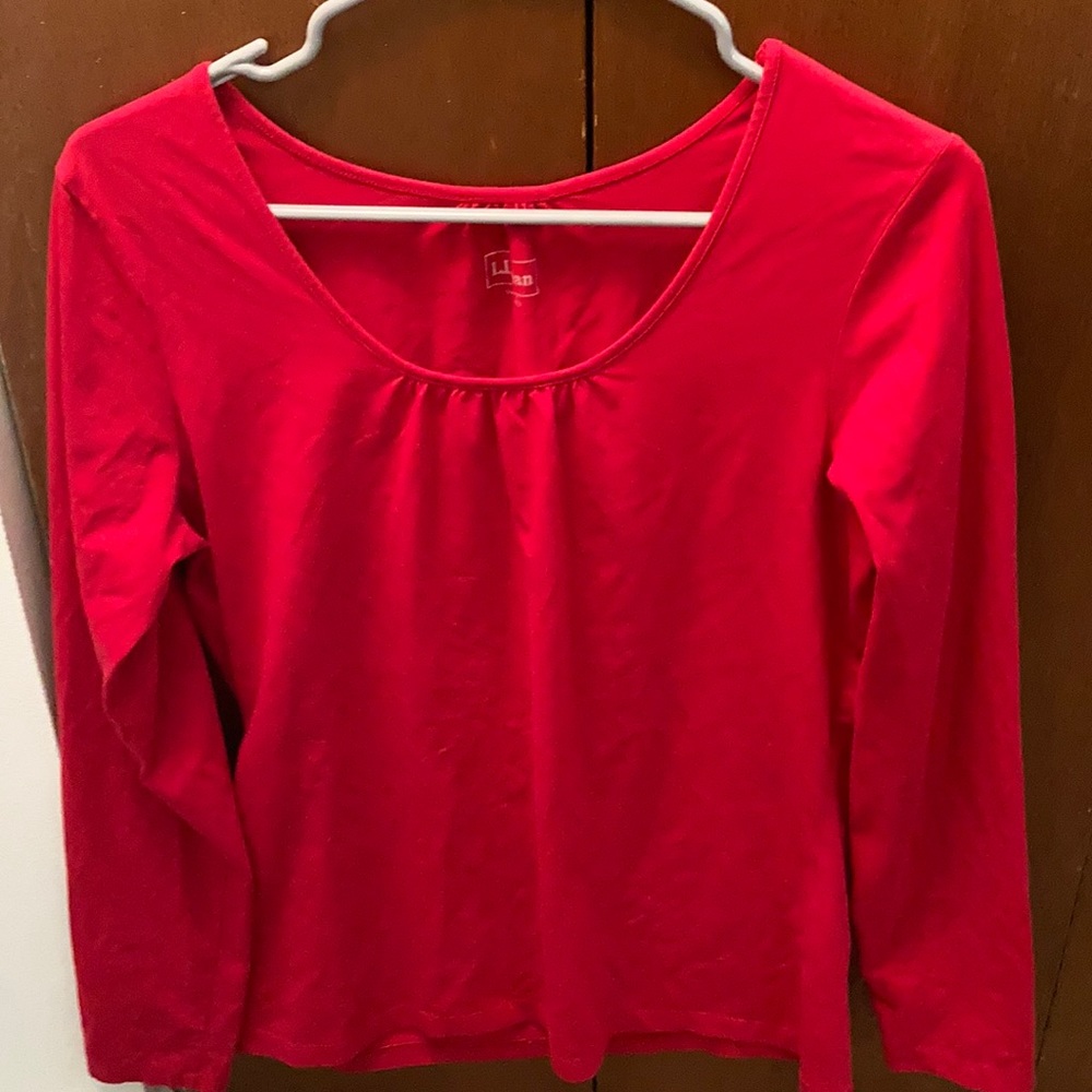 L.L Bean Red Long Sleeve Blouse - Medium